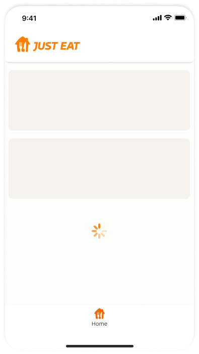 Example of the spinner component placed below existing content